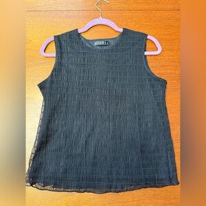 Ninety Black Textured Tank Top